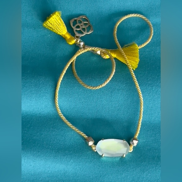 Kendra Scott Yellow Cord Friendship Bracelet in Dichroic Glass NWOT - Picture 2 of 7